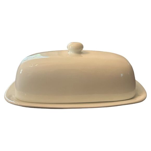 White Butter Dish with Lid and Gravy Boat Set Serving Dishes‎ - Picture 2 of 8